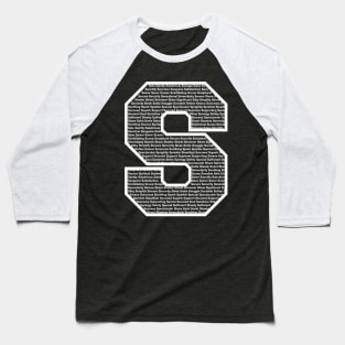 S White Baseball T-Shirt